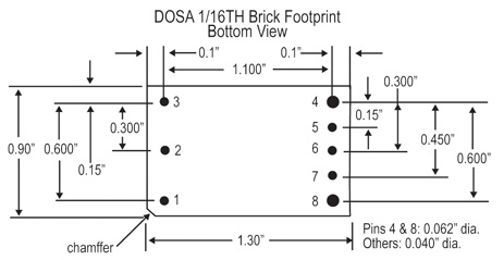 DOSA dimensions for 1/16 brick DOSA dimensions for 1/16 brick